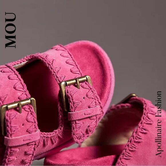 MOU Women's Flat Sandals in Fuchsia Size 40 NIB NWT - Picture 1 of 7